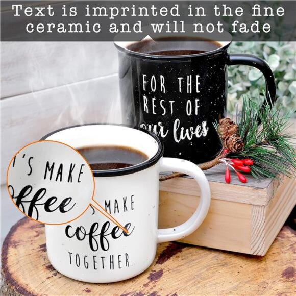 MAINEVENT Let's Make Coffee Together Couple Mug Set 11 Ounce, Couple Coffee Mug - Picture 2 of 7